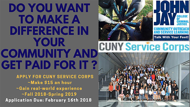 Make a difference in your community and get paid for it. Apply for CUNY Service Corps